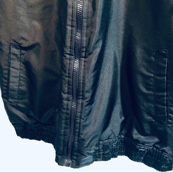 Cold Storage Black Fleece Lined Zip Up Hooded Windbreaker Coat Size 14/16 - Picture 5 of 13